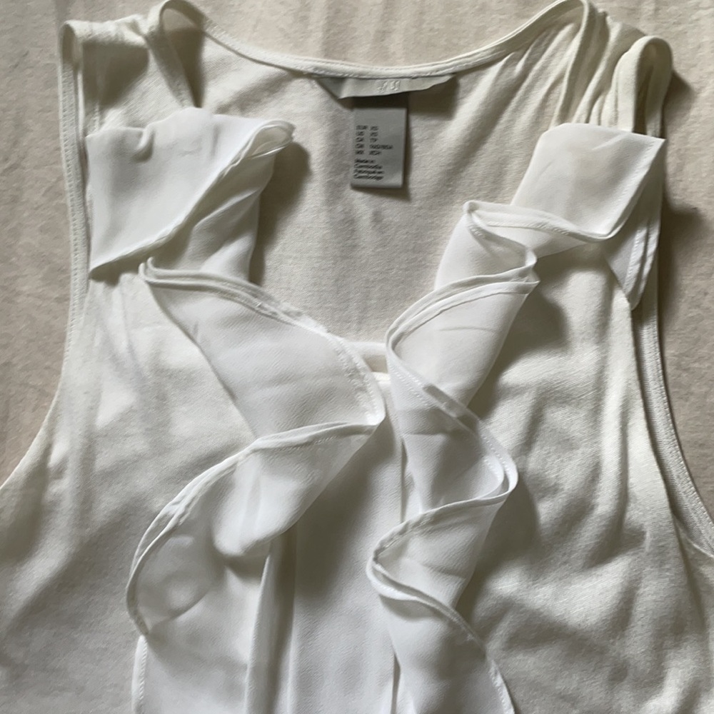 H&M Ruffle White Tank Top - Picture 2 of 2